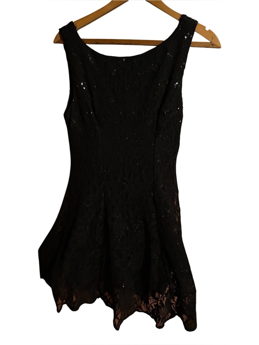 Josh & jazz Black Lace Fit-and-Flare Dress ladies 13 14 juniors sleeveless large